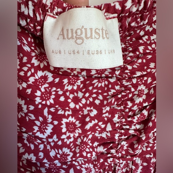 Auguste Floral Rouched Chest and Dainty Puff Sleeve Midi Dress - Picture 4 of 6